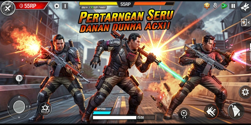 Screenshot gameplay 55RP yang penuh aksi dan keseruan.