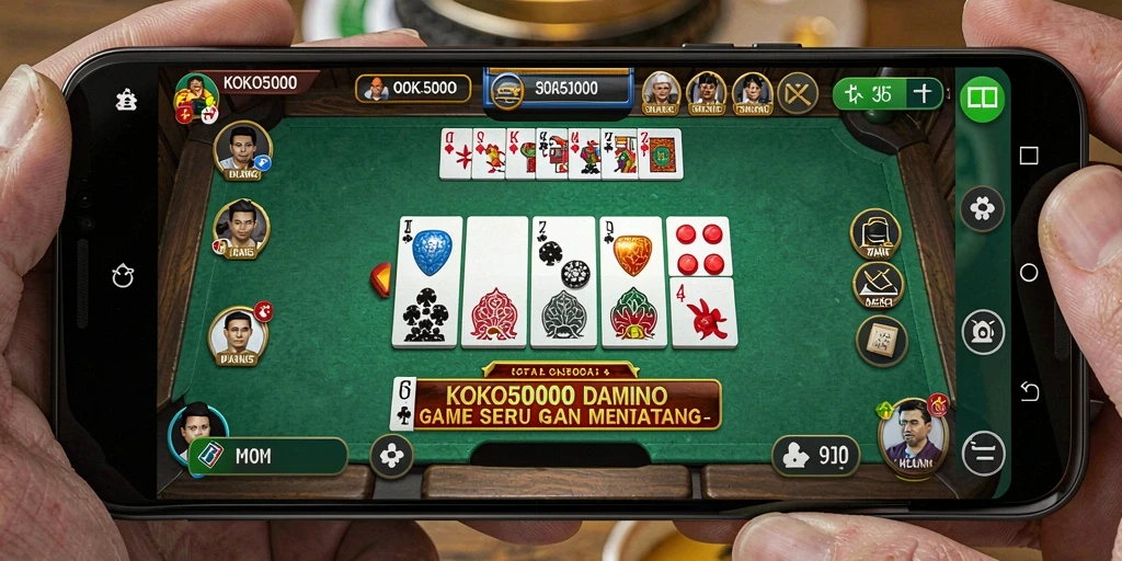 Screenshot utama permainan KOKO5000 menampilkan gameplay Domino yang seru.