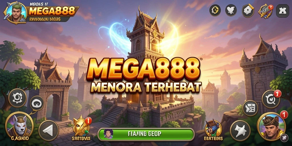 Tangkapan layar gameplay <strong>MEGA888</strong> menunjukkan menara berdiri kokoh menghadapi gelombang musuh.