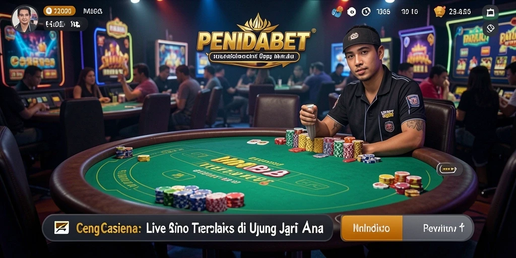 Tampilan gameplay PENIDABET dengan dealer langsung dan interaksi nyata.