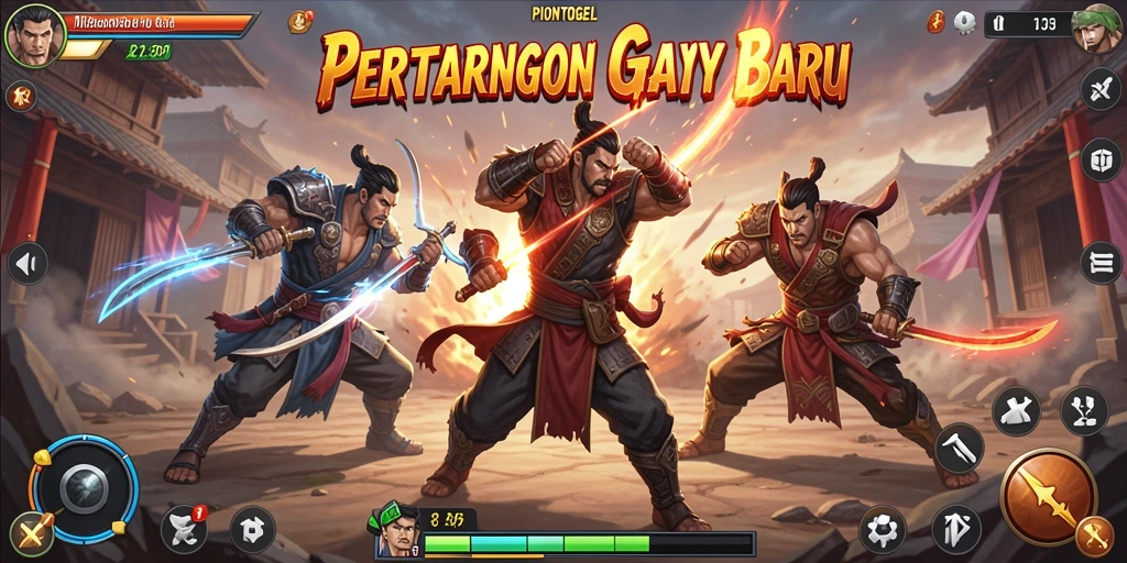 Tampilan gameplay PIONTOGEL yang menegangkan dengan aksi pertarungan yang seru.