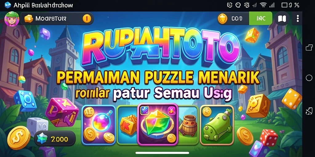 Tampilan gameplay RUPIAHTOTO dengan berbagai puzzle menantang.