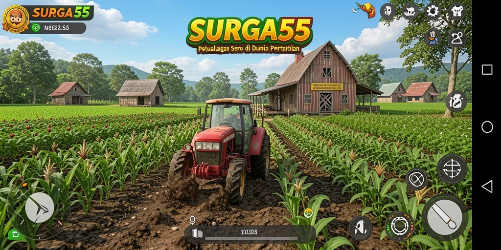 Gameplay SURGA55 yang memukau dengan aktivitas pertanian.